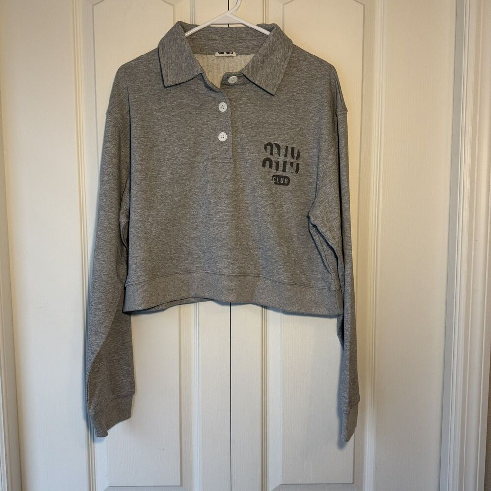 Miu Miu Cropped Button Up Shirt Size XL (See photos w/sizes) Women's Long Sleeve